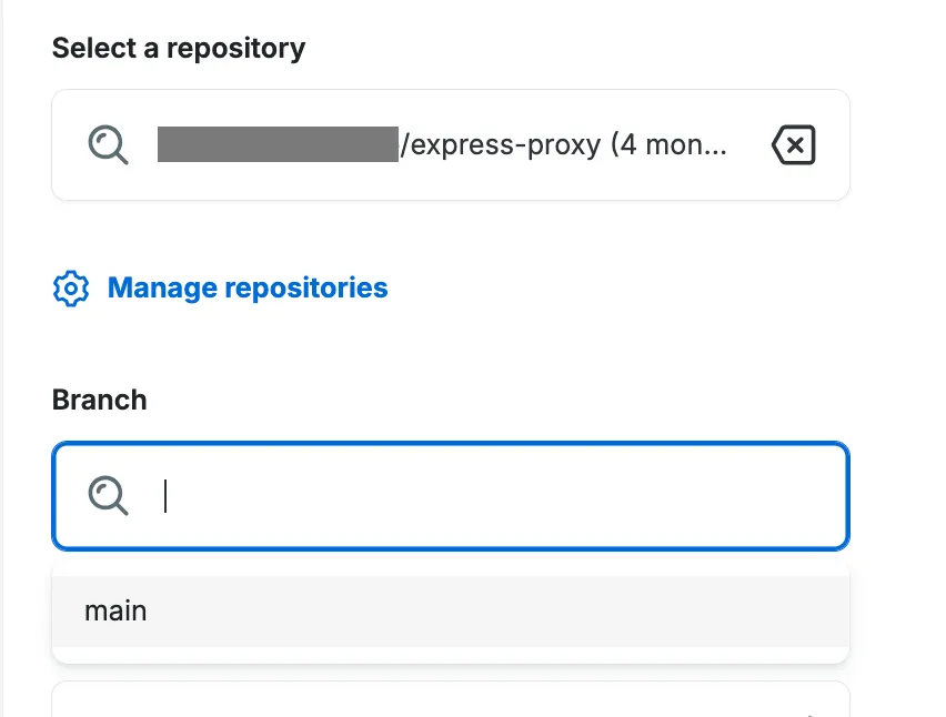 Select a branch